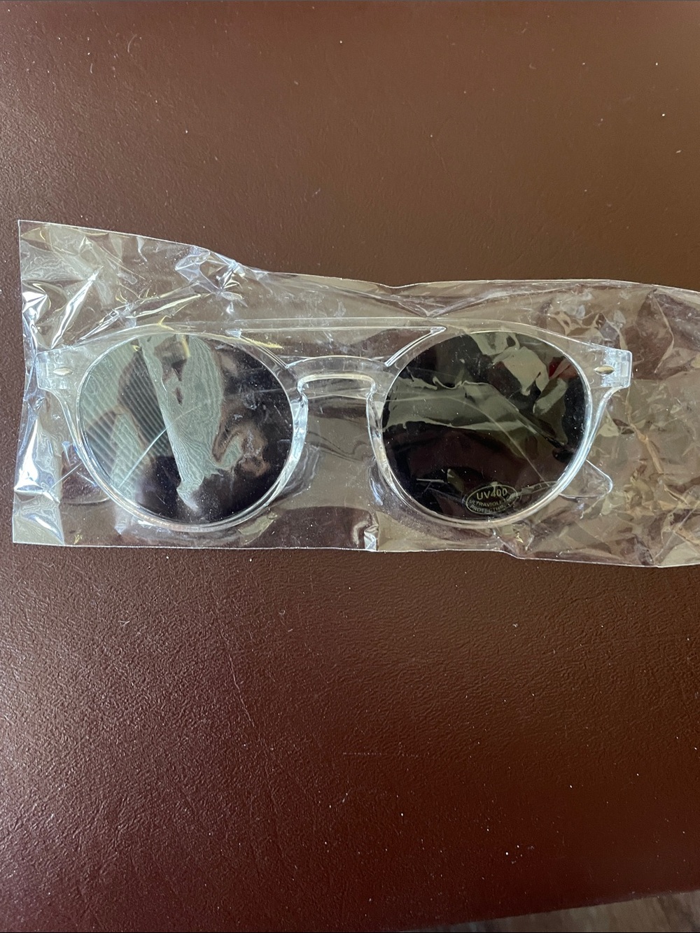 Men's Clear Frame Sunglasses with Black Lenses
